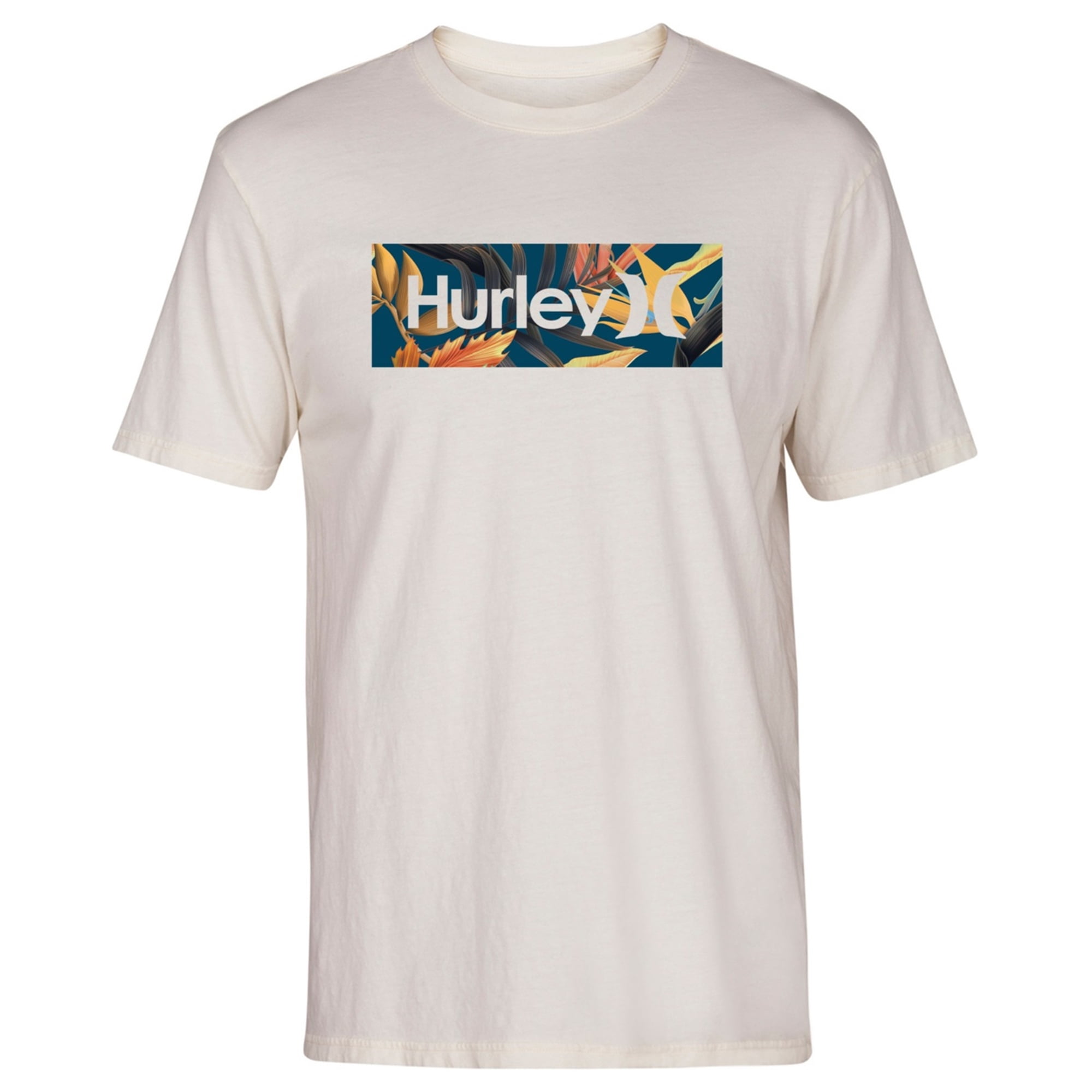Hurley Hurley Mens Tropics Logo Graphic TShirt, White, XLarge
