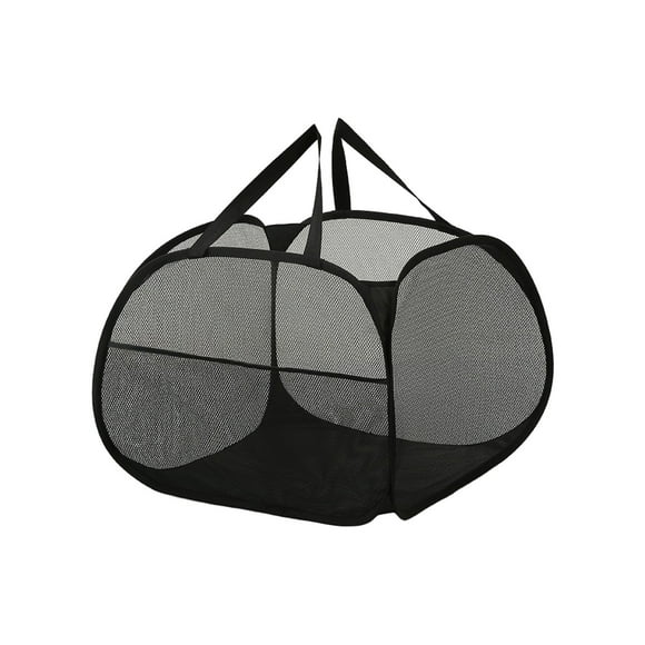 Hampers for Laundry, Mesh Laundry Hamper with Wide Opening and Side Pocket Breathable Sturdy Foldable and Space Saving for Laundry Clothes and Storage