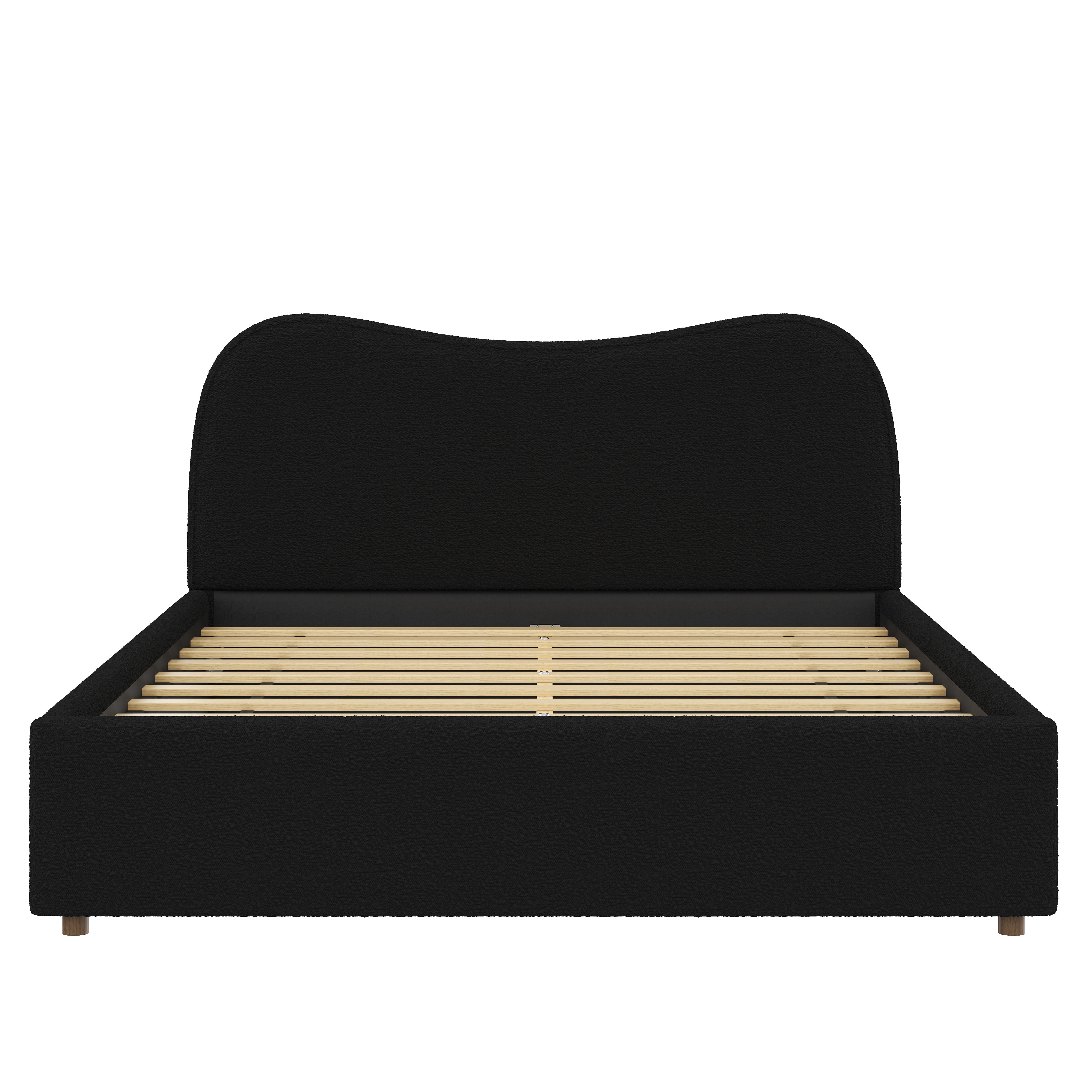 Euroco Upholstery Queen Size Platform Bed, Black