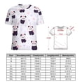 thumbnail image 2 of Panda Hearts Pattern Womens Tops Women's Fashion Casual Short Sleeve Flower Print Round Neck Pullover Top Blouse, 2 of 7