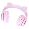 thumbnail image 1 of Auriculares con orejas de gato y Bluetooth, estéreo de alta fidelidad, micrófono incorporado, compatible con tarjeta de memoria, auriculares inalámbricos con luz LED violeta, 1 of 12
