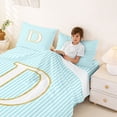 thumbnail image 3 of Erosebridal Girls Monogrammed D Bed Sheets, Blue Cartoon King Sheets, 4 Pieces, 3 of 5
