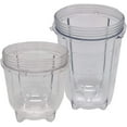 thumbnail image 1 of Replacement 16oz tall cup and 12oz short cups set for Magic bullet,MB1001/MB 1001B/MBR-1701 /MBR-1702 /MBR-1101 /MB-BX1770-02/MBR-030 Fits Original Magic Bullet Blender Juicer,e(1tall cup+1 short cup), 1 of 5