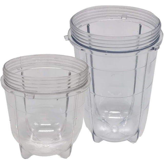 Replacement 16oz tall cup and 12oz short cups set for Magic bullet,MB1001/MB 1001B/MBR-1701 /MBR-1702 /MBR-1101 /MB-BX1770-02/MBR-030 Fits Original Magic Bullet Blender Juicer,e(1tall cup+1 short cup)