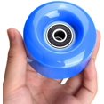 thumbnail image 1 of Paquete de 8 ruedas de 58 mm x 32 mm, 82A para interiores y exteriores con rodamientos ABEC-9, ruedas de poliuretano duraderas de alto rebote para patinaje sobre ruedas y monopatín (azul), 1 of 2