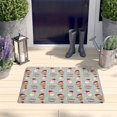 thumbnail image 2 of Gray Christmas Santa and Reindeer Pattern Flannel Non Slip Door Rugs,Washable Door Mats Indoor,Decorative Door Mats,Dirt-Resistant and Absorbent Doormat for Entrance,Bedroom,Kitchen,Bathroom,23.5"x16", 2 of 5