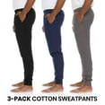 thumbnail image 5 of Essential Elements 3 Pack: Men's 100% Cotton Jogger Active Lounge Sweatpants with Pockets, 5 of 6