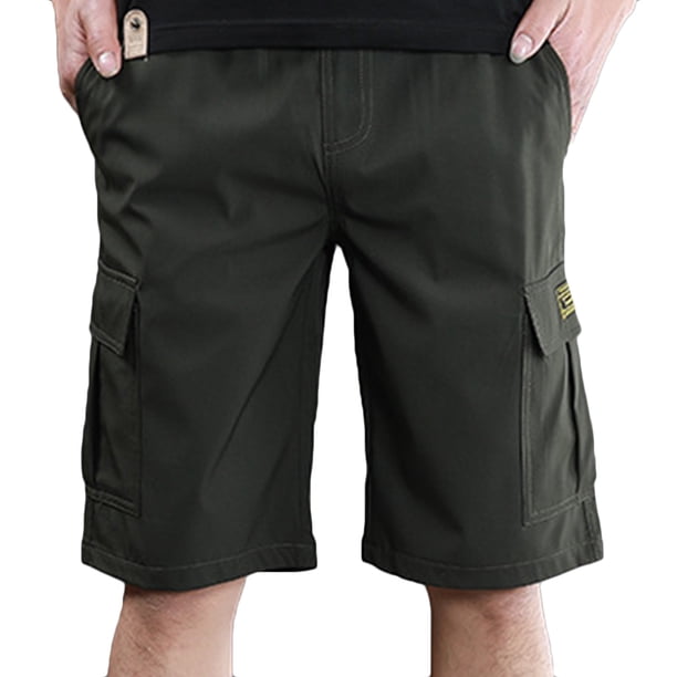 pstuiky Abreviatura para hombres, Pantalones cortos casuales de moda para hombre con cordón elástico estampado y bolsillos Pantalones cortos cargo
