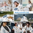 thumbnail image 5 of Blue Brown Coastal Cooling Blanket,Lightweight Breathable Summer Throw Blanket with Double Sided Cold Effect,Nautical Summer Beach Sea Turtle Picnic Blankets Bed Sheet for Hot Sleepers 50"x60", 5 of 8
