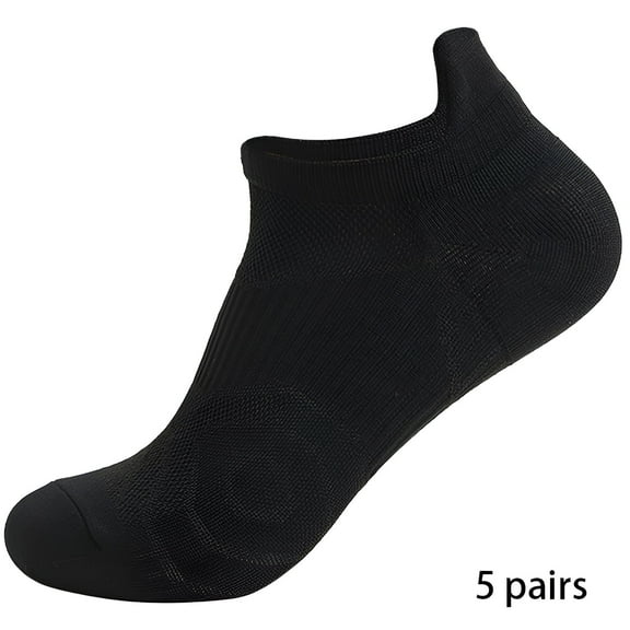 TELOLY 5Pairs Mens Socks9-13Mens Ankle Socks Size 9-11 Men's Socks ,Black