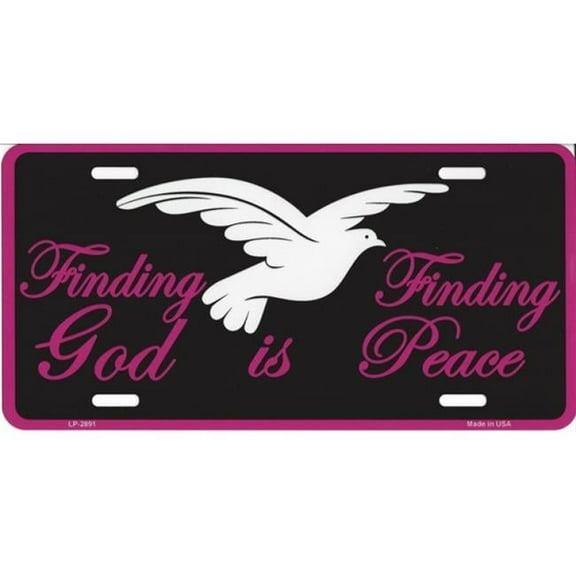 212 Main LP-2891 6 x 12 in. Finding God is Finding Peace License Plate