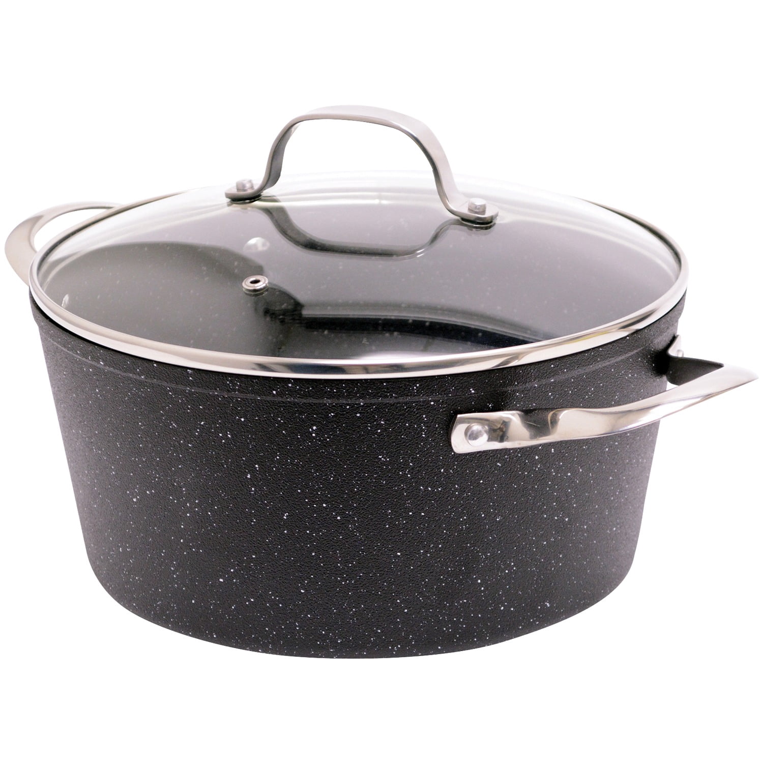 THE ROCK by Starfrit 10-Piece Non-Stick Aluminum Cookware Set with Stainless Steel Handles, Black, 060319-001-0000