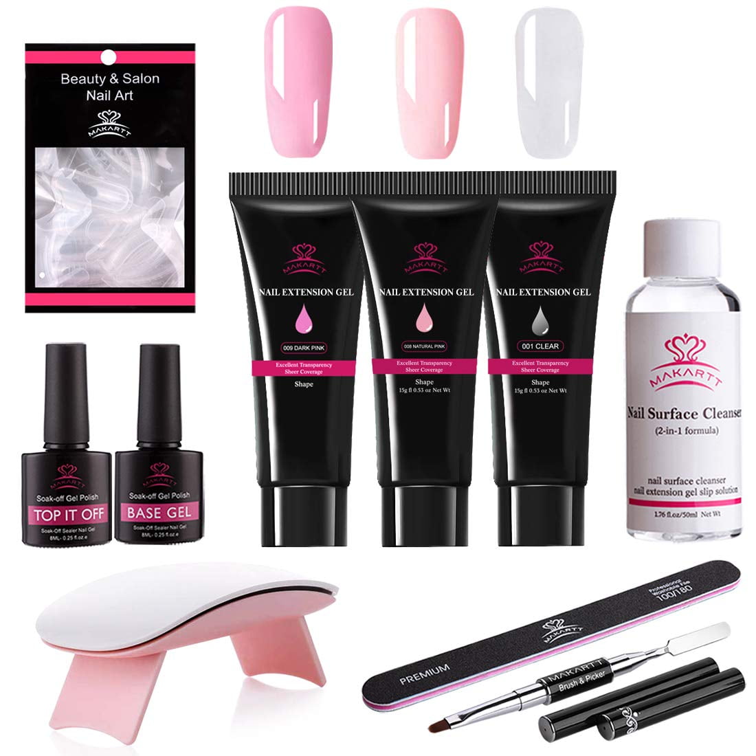 Makartt Poly Nail Gel Kit With Nail Extension Gel Led Nail Lamp Acrylic