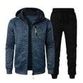 thumbnail image 2 of QATAINLAV Men's 2 Piece Sweatsuit Outfits Casual Zip Up Long Sleeve Hooded Jackets and Baggy Cinch Bottom Joggers Solid Color Athletic Sets Navy 3XL Ofertas Relampago de Hoy, 2 of 6