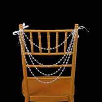 Efavormart 16" Clear Pearl Beaded Garland Chair Sashes Wedding Decorations Pre-Tied Gatsby Faux Pearl String Chiavari Chair Decor for Party Ceremony Floral Arrangement Banquet Outdoor Decor
