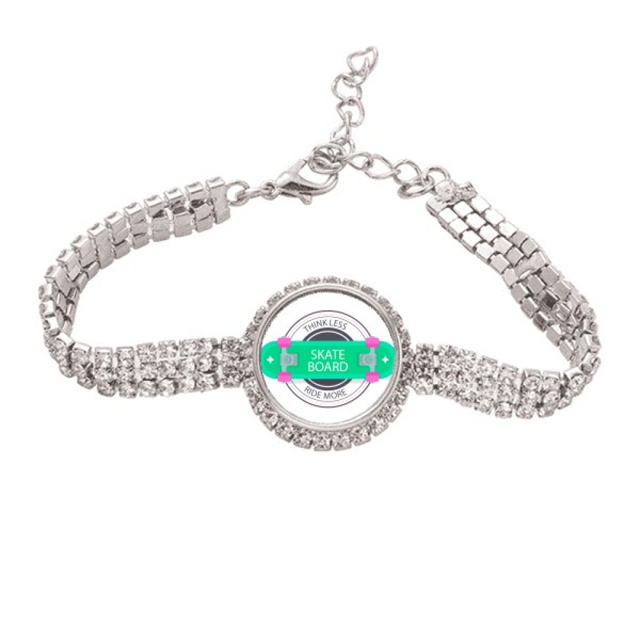 Winter Sport Skateboard Cartoon Pattern Tennis Chain Anklet Bracelet Diamond Jewelry