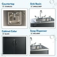 thumbnail image 4 of Ozark River Manufacturing Premier S1D, Portable Sink Hand Wash Station, 110V, Deep Stainless Sink Basin-Black Laminate Cabinet, 4 of 9
