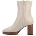 thumbnail image 3 of Journee Womens Romer Platform Almond Toe Booties, Widths Available, 3 of 10