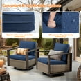 thumbnail image 6 of Meetleisure Contemporary Wicker Solid Print Zipped Outdoor Swivel Rocker Patio Chairs, Navy Set of 2, 6 of 8