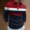 thumbnail image 2 of Cathalem Polos Polo pour Hommes Manches Longues Taille Régulière et Grande Taille Golf, Marine TG, 2 of 5