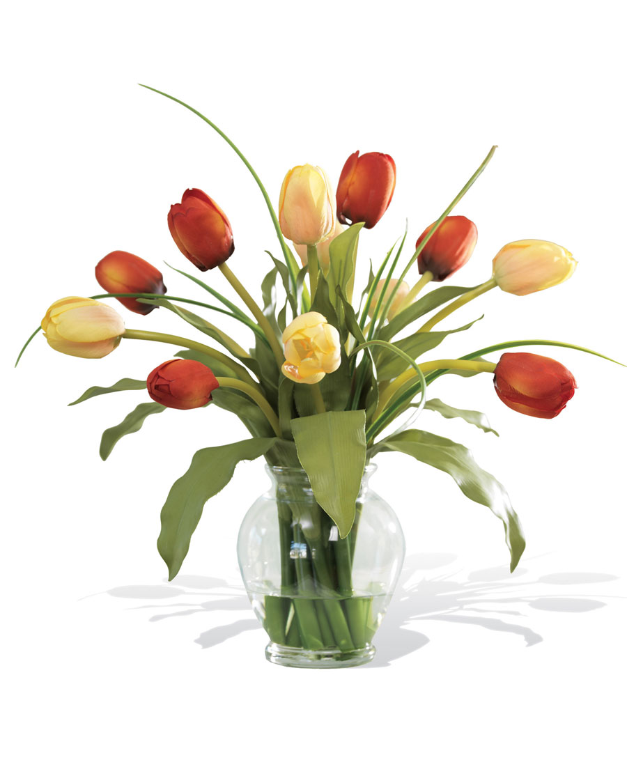 Mixed Tulip Silk Flower Arrangement