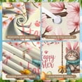 thumbnail image 4 of Pink Cherry Blossom Happy Easter Banner Bunny Ear Design Easter Backdrop Colorful Easter Eggs Themed Spring Easter Display for Easter Party Spring Celebration Photo Shoot, 4 of 9