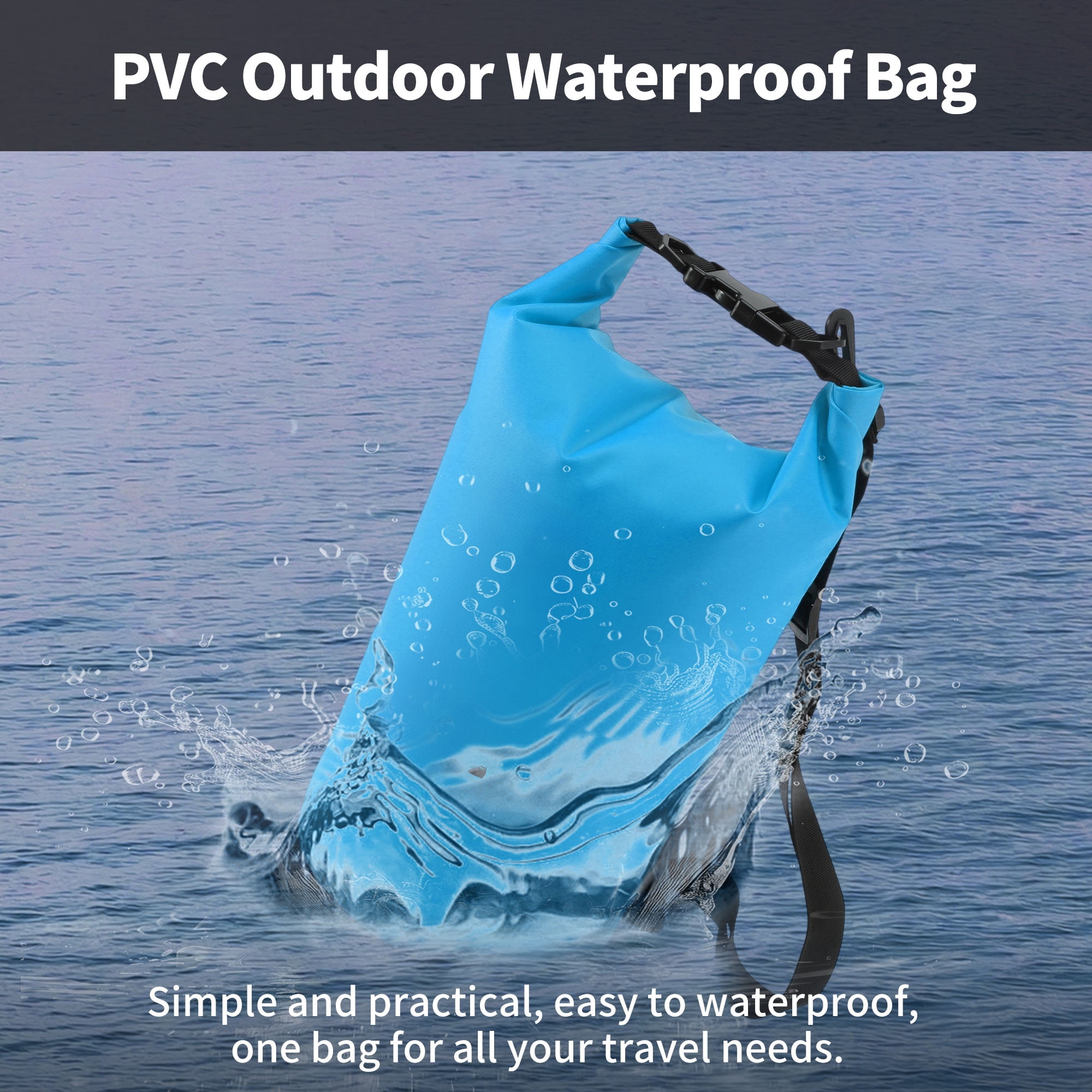 Unique Bargains Durable Waterproof Dry Bag Grey Blue
