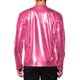 thumbnail image 3 of Camisetas de estilo CHIC para hombres, cuello redondo, de manga larga, brillante, 2XL, rosa, 3 of 7