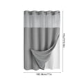 thumbnail image 3 of No Hooks Polyester Textured Shower Curtain with Snap-in Fabric Liner Set, Hotel Luxury Decor Shower Curtains for Bathroom with See Through Top Window, Waterproof & Washable, 71Wx75H,Gray, 3 of 7