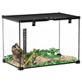 thumbnail image 2 of Pawhut 20"x12"x14" Glass Reptile Terrarium 14 Gallon Top Open Lizard Snake Habitat Tank, 2 of 9
