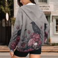 thumbnail image 4 of Yuyamidu Ravens Hoodie Womens Zip Up Hoodies Oversized Sweatshirts Fall Outfits Fashion Crewneck Women's Casual Oversized Loose Fit Pullover Sweatshirts M, 4 of 8