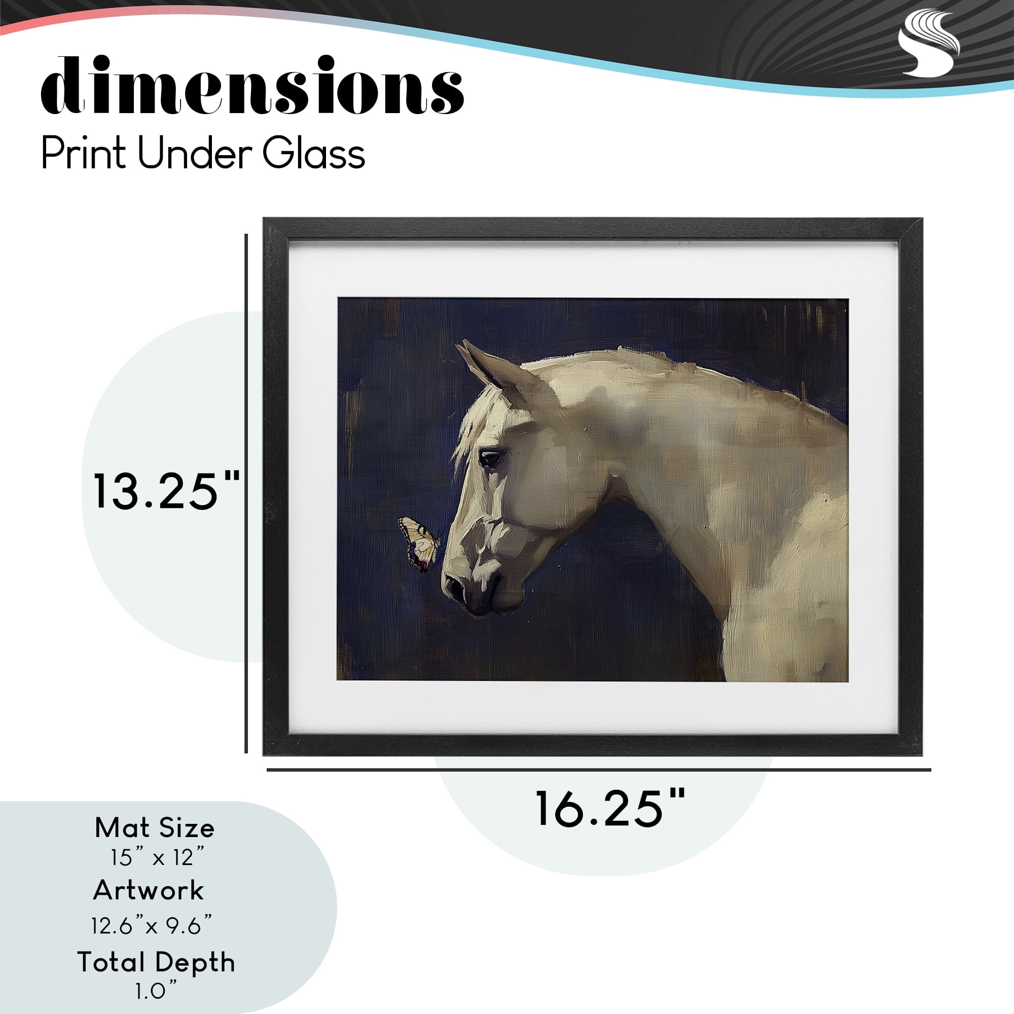 Stupell Industries Peaceful Meeting Horse & Butterfly Black Framed Print Under Glass, design by Svetlana Aleynikova