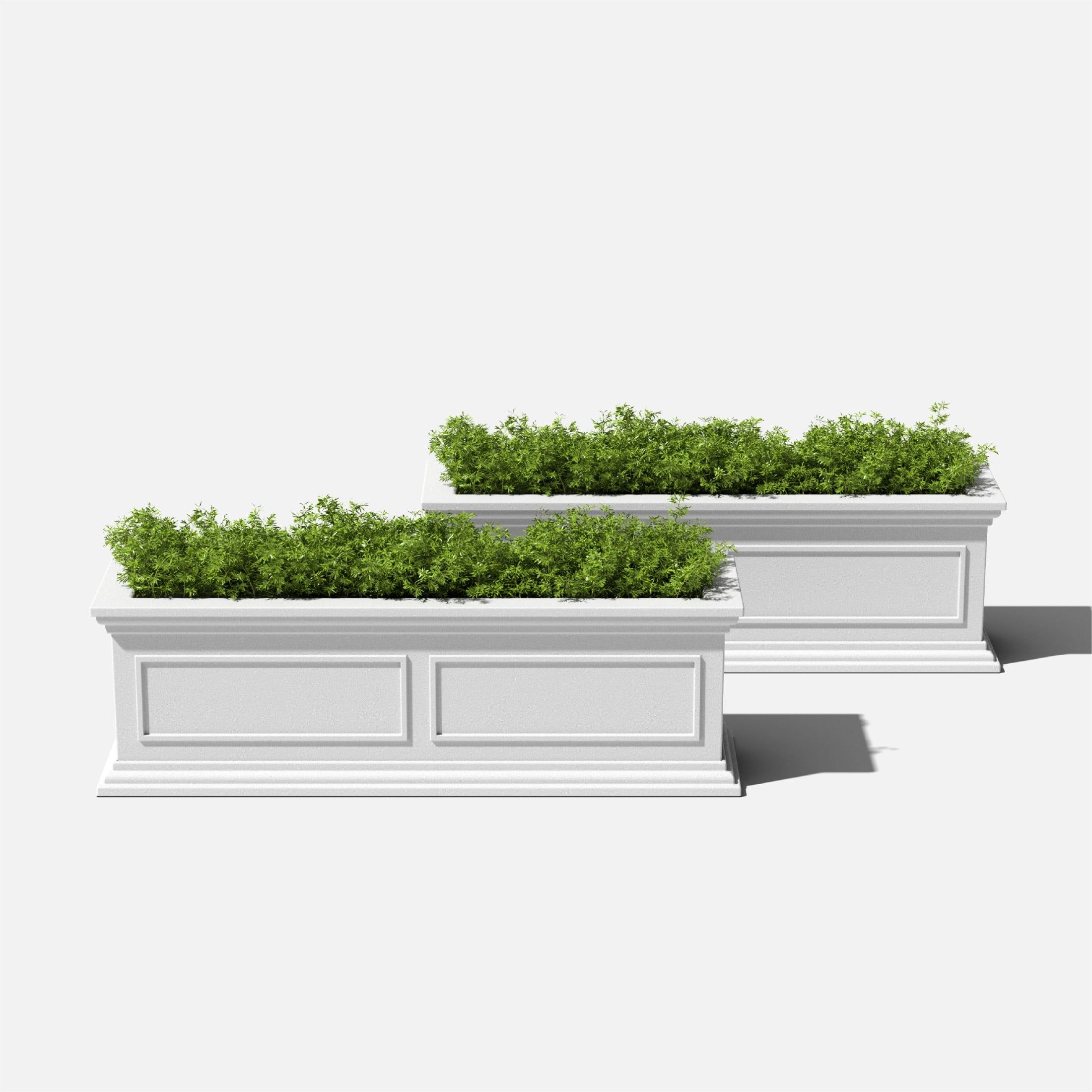 Veradek Brixton Window Box 36" Plastic Planter 2-Pack White