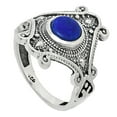 thumbnail image 3 of Natural Lapis Lazuli - Afghanistan 925 Sterling Silver Ring s.6 Jewelry R-1734 AGR1027_B_6, 3 of 6