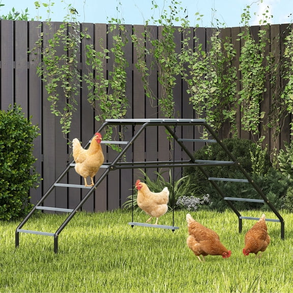PawHut Chicken Coop Perches with Adjustable Swing, Roosting Bars, for 2-5 Chickens, Chicken Coop Accessory for Backyard