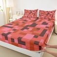 thumbnail image 3 of Homewish Pixelate Miner Gaming Full Size Sheets, Red Square Abstract Bed Sheets, 4pcs, 3 of 7