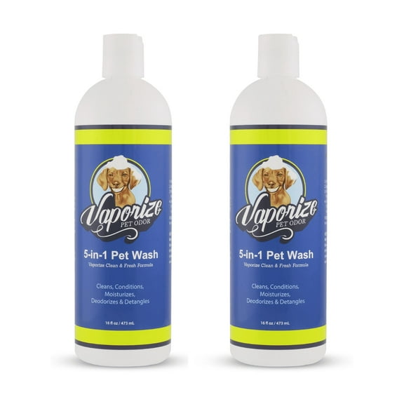 2 Pak Vaporize 5-in-1 Pet Wash – Natural Dog Shampoo & Conditioner (16 fl oz)