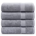 thumbnail image 1 of Juego de toallas de baño LANE LINEN, 100% algodón, 35 x 66 cm, color gris (4 piezas), 1 of 9