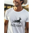 thumbnail image 3 of Funny Joke Hunting Shirt - Men's Front Printed Short Sleeve T-Shirt Top - Fast Food Deer - Gifts for Hunters, 1 pc, 100% cotton T-shirt, 3 of 10