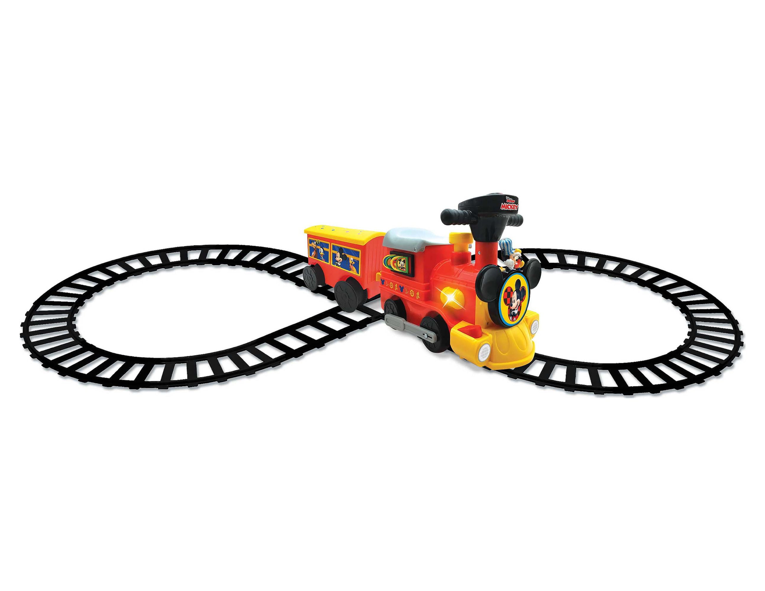Disney Mickey Mouse 6-Volt Powered Train with Tracks and Caboose 