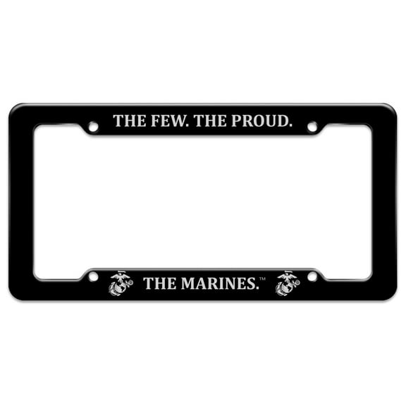 Marines USMC The Few The Proud Black White Officially Licensed License Plate Tag Frame
