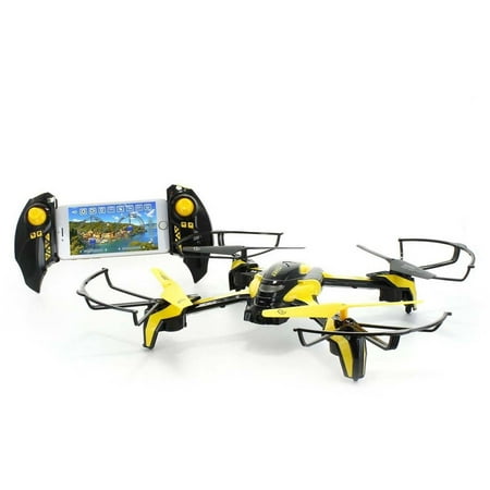 TDR Phoenix WiFi FPV Modular Camera RC Quadcopter with Collision Avoidance and Live Streaming, Black/Yellow