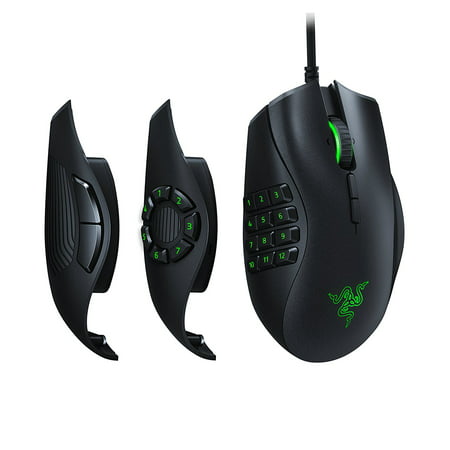 Razer Naga Trinity Chroma Gaming Mouse Interchangeable Side Plates with Up to 19 Programmable Buttons, Black (New Open