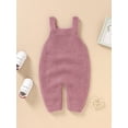 thumbnail image 6 of Infant Baby Girls Knitted One-Piece Jumpsuit Romper Heart Pattern Sleeveless Strap Jumpsuit, 6 of 9