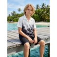 thumbnail image 4 of PureChapter Boys' Clothing Sets Boys Summer Outfits Hawaiian Short Sleeve Shirts Matching Shorts 2-Piece for Beach Vacation, 4 of 7