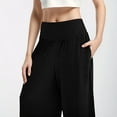thumbnail image 5 of MLDRA Wide Leg Pants Women Flowy Dressy Cotton Casual Womens Pants Elastic High Waist Palazzo Pant for Women with Pockets, 5 of 7