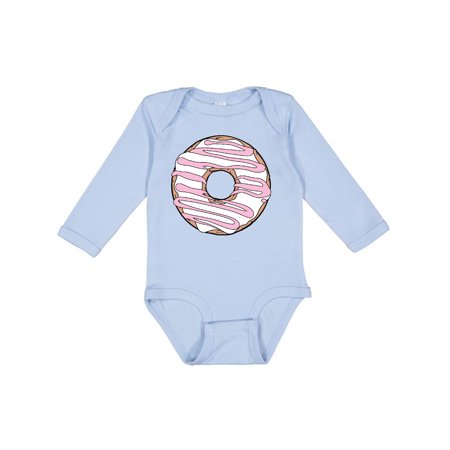 

Inktastic White Donut Donut Frosting Pink Icing Glaze Boys or Girls Long Sleeve Baby Bodysuit