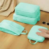 Storage Box Storage Containers Travel Storage Bags 4-Piece Set,Waterproof Compression Packing Cubes with Double Zippers,Large Capacity Luggage Organizers for Clothes,Shoes,Business Trips,Vacation