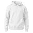 thumbnail image 4 of BLVB Boys Hoodies Casual Solid Color Pullover Long Sleeve Hooded Sweatshirt Kids Fall Clothes 4-15 Years(White,14-15Years), 4 of 5