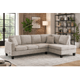 thumbnail image 2 of K-Living Almond Fabric Sectional with Two Accent Pillows, 2 of 5